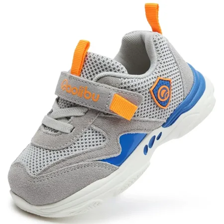

GEDER-SA Boys Casual Mesh Breathable Sneakers Lightweight Non-slip Soft Sole Hook And Loop Fastener Toddler Shoes