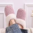 thumbnail image 2 of Pantuflas de mujer Evshine de chenilla tejida con memoria y color rosa, 2 of 6