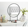 thumbnail image 5 of Kate and Laurel Rouen Modern Glam Round Metal Frame Table Mirror with Stand, Black, 5 of 5