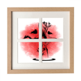 thumbnail image 1 of Japon Style Grue Rouge Cadre Mur Table Affichage 4 Ouvertures Image, 1 of 3