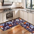 thumbnail image 3 of Kitchen Rugs Sets Of 2,Darkpurple Daisy Flower Orange Petals Pattern Anti Fatigue Kitchen Mat Rugs Non Slip Washable,Decorative Kitchen Floor Mats for Kitchen,Sink,Laundry,17"x47"+17"x47", 3 of 5