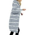 thumbnail image 5 of AGWOLF Long Hoodies for Women Casual Zip Up Striped Jacket Coat Long Sleeve Hooded Sweatshirts with Pocket, 5 of 5