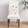 thumbnail image 4 of Chair Covers for Dining Room Set of 6,Vintage Christmas Tree Stretch Seat Protector Removable Washable Chairs Slipcovers for Kitchen Banquet Wedding Hotel,Winter Snowflake on Linen, 4 of 6