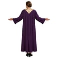 thumbnail image 2 of RUNQHUI Women’s Choir Robe Roman Cassock Flared Long Sleeves Pulpit Robe and Pastor Purple L, 2 of 5