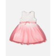 thumbnail image 1 of Bi-Material Pleated Mesh Dress White And Pink, 1 of 4