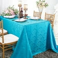 thumbnail image 1 of Wedding Linens Inc. 90" x 156'' Rectangular Jacquard Damask Polyester Tablecloth Table cover linen - Turquoise, 1 of 1
