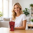 thumbnail image 4 of Moonsky Reusable Food Grade Plastic Tumbler – 3D Web Graphic Spride Hero Style with Straw & Lid for Home Iced Coffee, 4 of 6