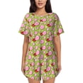thumbnail image 1 of Fotbe Lips blowing bubble gum Conjunto de Pijama Estampado para Mujer, 2 Piezas, Ropa de Dormir con Camiseta de Manga Corta y Shorts Suaves-Small, 1 of 6