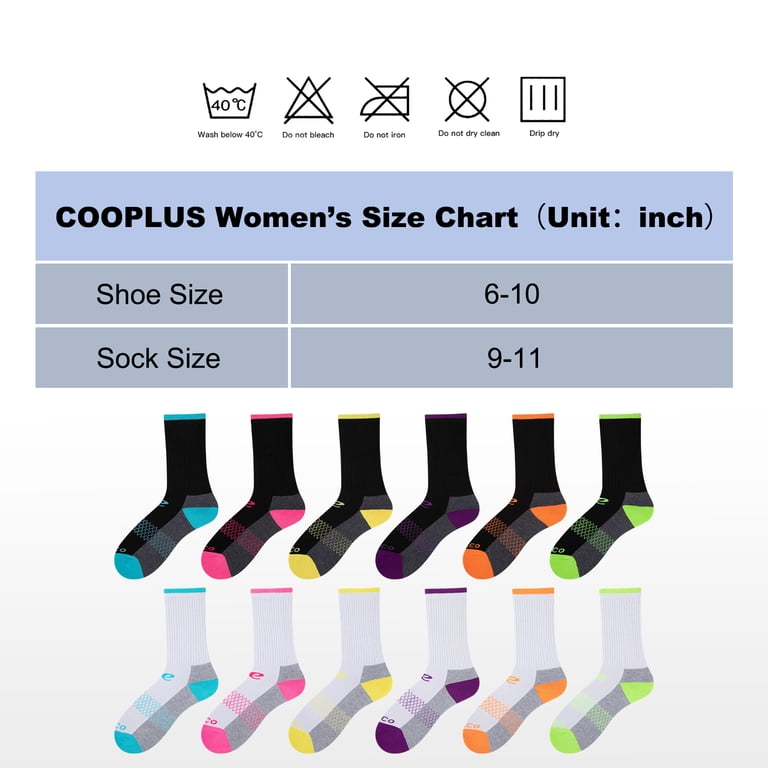 Womens Athletic Crew Socks, Cushioned Moisture-Wicking, 6-Pack photo 7