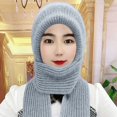 thumbnail image 7 of CYSFASHION 3 In 1 Beanie Hat With Scarf And Mask Cold Warm Womens Scarfs Trapper Women's Hats & Caps Face Masks Grey, 7 of 7