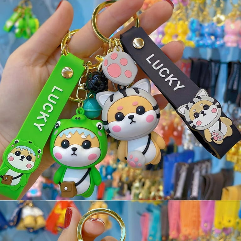 BEXOA Cute keychain Kawaii Anime Keychains Accessories, Shiba Inu Handbag  Charms Car Cartoon Key Chain for Girl Women