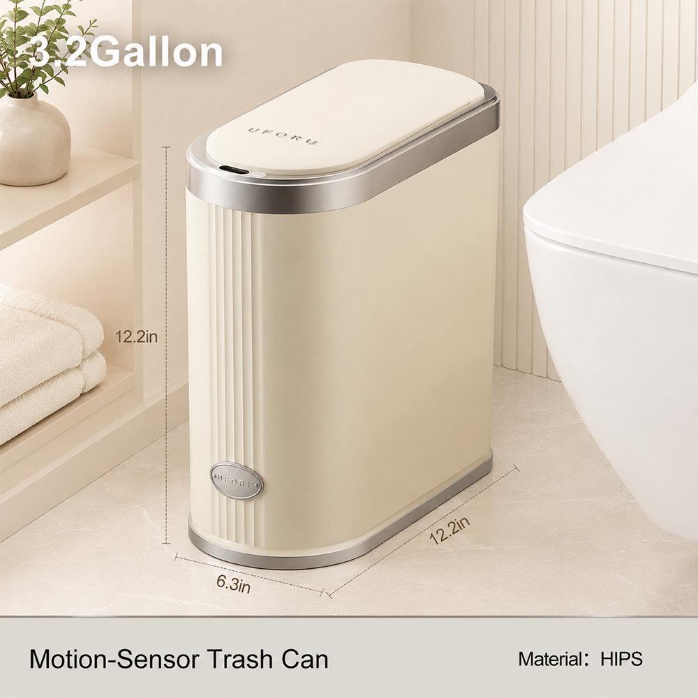 UFORU Automatic Motion Sensor Trash Can 3 2 Gallon Plastic Slim UFORU Automatic Motion Sensor Trash Can 3 2 Gallon Plastic Slim