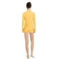 thumbnail image 6 of IBTOM CASTLE Women Mock Neck Ballet Dance Leotards Long Sleeve Gymnastic Bodysuit One Piece Ballerina Dancewear M Yellow, 6 of 6