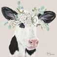 thumbnail image 3 of Hollihocks Art 15x15 Black Modern Framed Museum Art Print Titled - Patience the Cow, 3 of 5