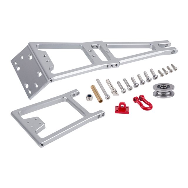 Bewildely Cabrestante RC de aleación de aluminio procesado CNC 19x para 1/10 Crawlers Rc transmisor y receptor Set Scx10 Ii Kits de construcción modelo Plata