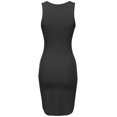 thumbnail image 2 of FashionOutfit Women's Basic Solid Sleeveless Tight Fit Side Cut Tank Top Mini Dress, 2 of 3