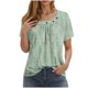 thumbnail image 1 of Camisetas de Cuello Redondo Impreso Gradiente de las Mujeres, Manga Corta Casual Top para el Uso Diario, 1 of 4