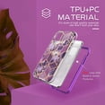 thumbnail image 4 of iPhone 11 case,Dual Layer Hybrid Bumper Clear Rose Gold Marble Design Soft TPU+Hard Back Heavy Duty Anti-Scratch Shockproof Protective Phone Case for Apple iPhone 11 6.1 inch-Purple/Rose Gold, 4 of 7