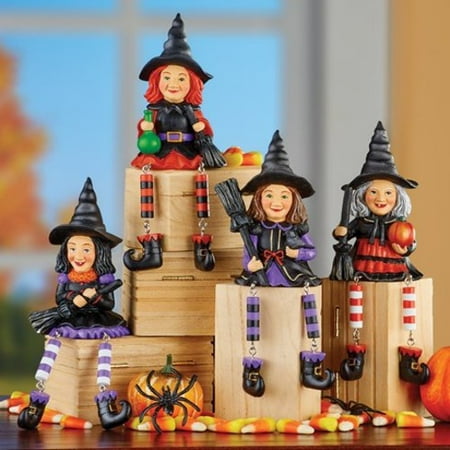 Witch Halloween Table Decor Figurines - Set of 4