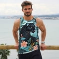 thumbnail image 6 of Logiee Black Panther Floral Illustration Print Men's Workout Tank Top,Quick Dry Workout Tank Top,Gym Muscle Tee,Fitness Bodybuilding Sleeveless T Shirt-X-Large, 6 of 7