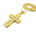 thumbnail image 3 of Stone Stud Cross on Nugget Cross Pendant with Chain Necklace - 2mm 24" Gold-Tone Box Chain, 3 of 4