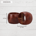 thumbnail image 2 of ILOT Wooden Napkin Rings Set of 12 Handmade Napking Holders for Dining Tableware, Thanksgiving, Party, Table Décor (Rounded), 2 of 6