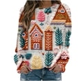 thumbnail image 2 of Amzcrzy Sweat-Shirt pour Femmes Mode T-Shirt Imprimé Manches Longues Blouse Col Rond Chandail en Molleton Décontracté Chandails à Capuchon Manches Longues pour Femmes Chandail Chandail en Molleton Col Rond Chandail en Molleton m, 2 of 3