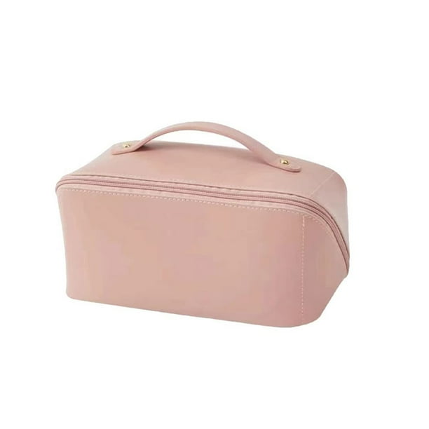 Bearachild Bolsa de almacenamiento de cosméticos de cuero PU de gran capacidad, bolsa de mano para artículos de tocador, bolsillo organizador de Almacenamiento y organización del hogar Rosado Bearachild HA064909-03B