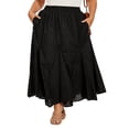 thumbnail image 3 of Beautybatik Black Women Cotton Boho Gypsy Long Maxi Godet Flare Skirt 2x, 3 of 6