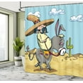thumbnail image 5 of Ambesonne Cartoon Shower Curtain, Mexican Man on a Donkey, 69"Wx84"L, Multicolor, 5 of 5