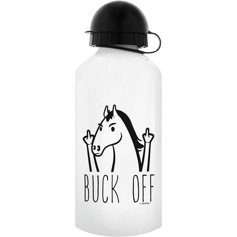 Horse Lovers Gifts Buck Off Funny Horse Gifts Equestrian Gifts Horse Water  Bottle Horse Accessories Horse Gift Aluminum Water Bottle with Cap & Sport