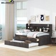 thumbnail image 3 of Bellemave Twin Size Captain Bed with Drawers And Trundle Twin Storage Platform Bed with Built-in Bookcases Space Saving Wooden Daybed Frame for Teens, Antique Gray, 3 of 12