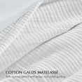 thumbnail image 3 of EVERGRACE Cotton Gauze Full Queen Bedspread, Ultra Soft Prewashed Pick Stitch Matelassé Coverlet, Lightweight Textured Oversized Queen Quilt Bedding Set for All Season, with 2 Shams, White, 3 of 8