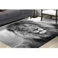 thumbnail image 4 of Entryway Rugs, Small Rugs, Animal Rugs, Dining Room Rug, Wild Lion Rug, Blue Eyed Lion Rug, Wild Lion Rug, Car Mat Rugs, Black and White Rug, 3.3'x6.5' - 100x200 cm, 4 of 8