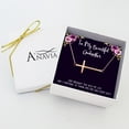 thumbnail image 2 of Anavia Godmother Gift, Godmother Necklace, Jewelry Gift, Gift for Godmother, Birthday Gift, Christmas Gift for Her, Cross Necklaces with Wish Card-[Rose Gold], 2 of 4