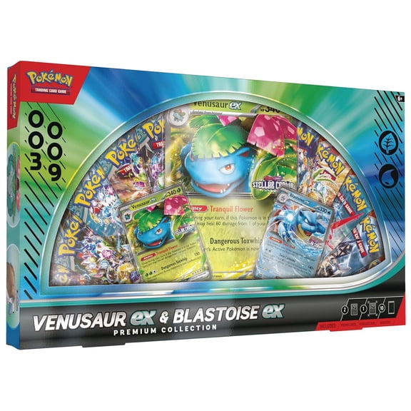 Cartas Coleccionables Pokemon TCG Venusaur ex y Blastoise ex Premium Collection en Ingles