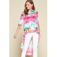 thumbnail image 3 of Tie-dye Venechia High Low Fashion Top With 3/4 Sleeves, 3 of 5