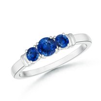 Angara Natural 0.33 Ct. Blue Sapphire with Blue Sapphire Classic Ring in Sterling Silver for Women (Ring Size: 10.5)
