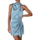 thumbnail image 1 of Vestido PRETTYGARDEN de satén sin mangas con cuello simulado y cinturón L, 1 of 8