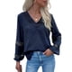 thumbnail image 2 of Tops casuales para mujer,Blusa de manga larga de encaje Blusa de manga larga Blusa de encaje para mujer Materiales ecológicos, 2 of 7