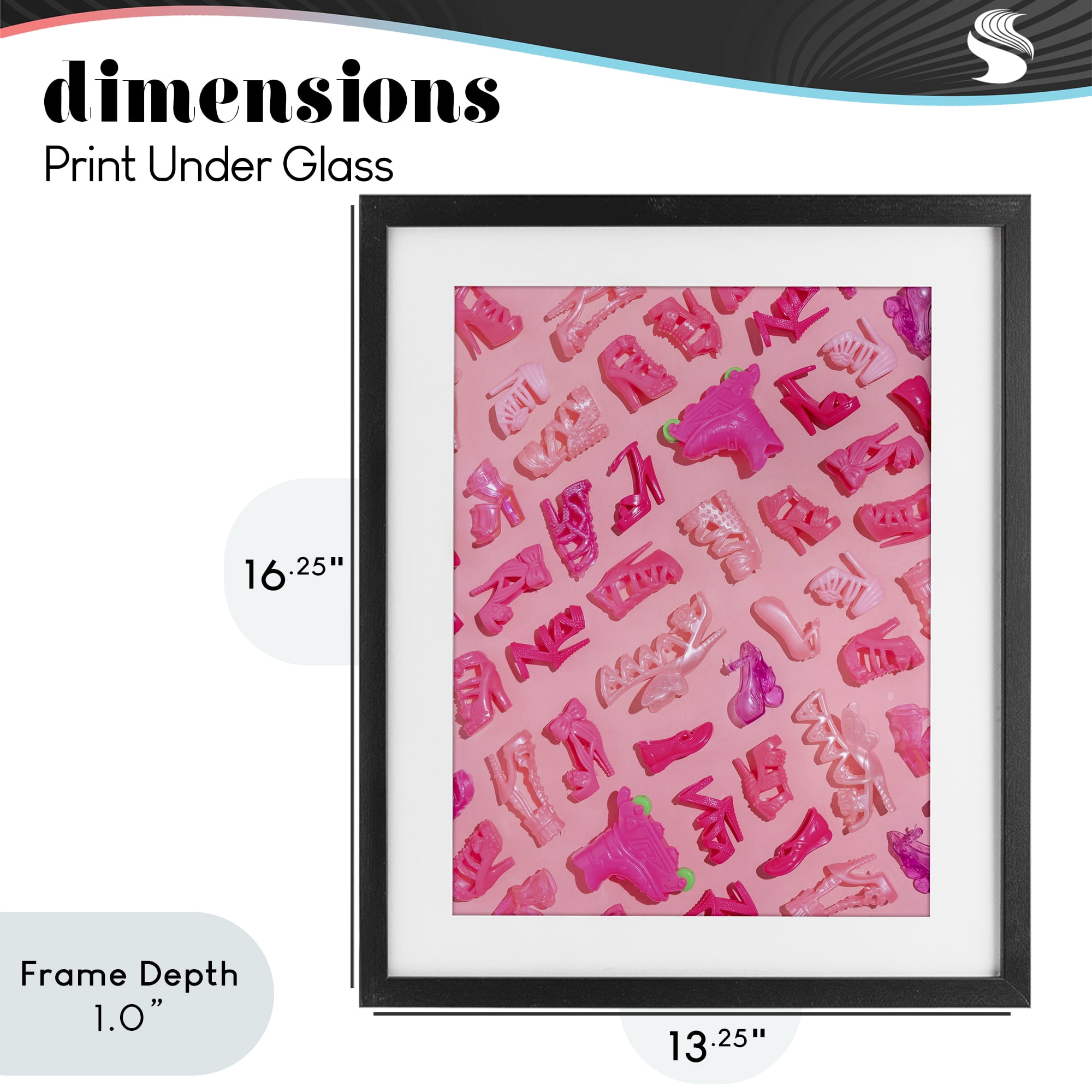 Stupell Industries Tiny Doll Shoes Pink Black Framed Print Under Glass, design by LISH Creative