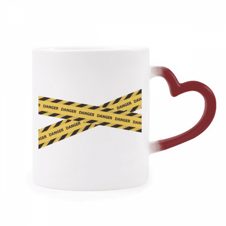 

Logo Danger Warning Art Deco Fashion Heat Sensitive Mug Red Color Changing Stoneware Cup