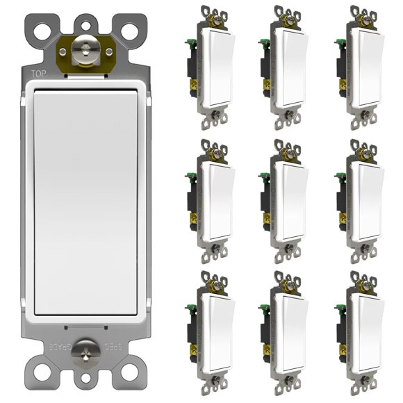 Interruptor de pared ThBandar, unipolar, 15 A, 120/277 V, paquete de 10