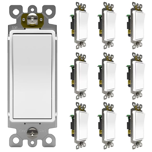 Interruptor de pared ThBandar, unipolar, 15 A, 120/277 V, paquete de 10