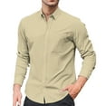 thumbnail image 2 of Polo Shirts for Men Peach Long Sleeve Top Casual T Shirt for Men Long Sleeve Running Shirts Athletic Tops Athletic Shirt Fitted Beach Tee under Scrub Polyester Spandex Top S T Yellow 4XL, 2 of 4