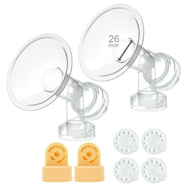 26 mm 2xOne-Piece Breastshield w/Valve and Membrane for Medela Breast Pumps; Made by Maymom