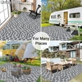 thumbnail image 5 of MJIAexp 6' x 9' Outdoor Rugs for Patio, Curved Geometric RV Outdoor Rug, Reversible Plastic Straw Waterproof Camping Rug Floor Mat for Backyard, Porch, Deck, Picnic, Beach Gray, 5 of 10