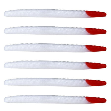 ASKMZ Reusable Fishing Lure Baits 6Pcs High Toughness Flexible Artificial Worms for Saltwater and Freshwater