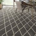 thumbnail image 3 of Nourison Geometric Shag GOS01 Silver/Gray/White Indoor Area Rug - 7'10X9'10, 3 of 9