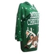 thumbnail image 5 of Merry Christmas Reindeer Hoodie Dress for Women 2025 Long Hooded Sweatshirt with Pockets Pullover Tops, 5 of 6